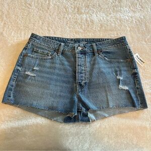 NWT Old Navy Women's OG Straight High Rise Blue Denim Shorts size 12